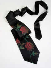 Load image into Gallery viewer, Tie Tracks Creative Neckwear Black with Red Roses Assortment