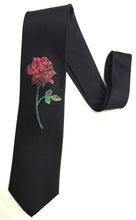 Load image into Gallery viewer, Tie Tracks Creative Neckwear Black with Red Roses Assortment
