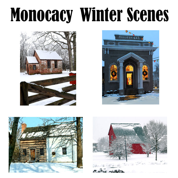 Hand Printed Note Cards - Monocacy Winter Scenes