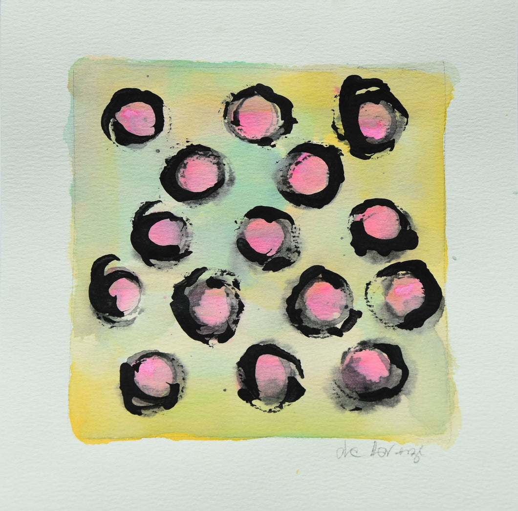 Original Art – Pink and Black Watercolor and Ink Study